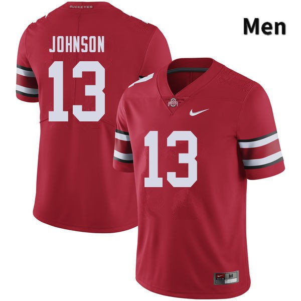 Ohio State Buckeyes Tyreke Johnson Men's #13 Red Authentic Stitched College Football Jersey